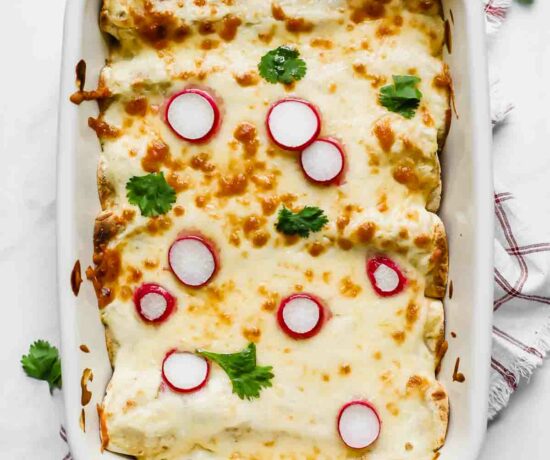 Skinny Creamy Chicken Enchiladas (Freezer Meal) by Jar Of Lemons!