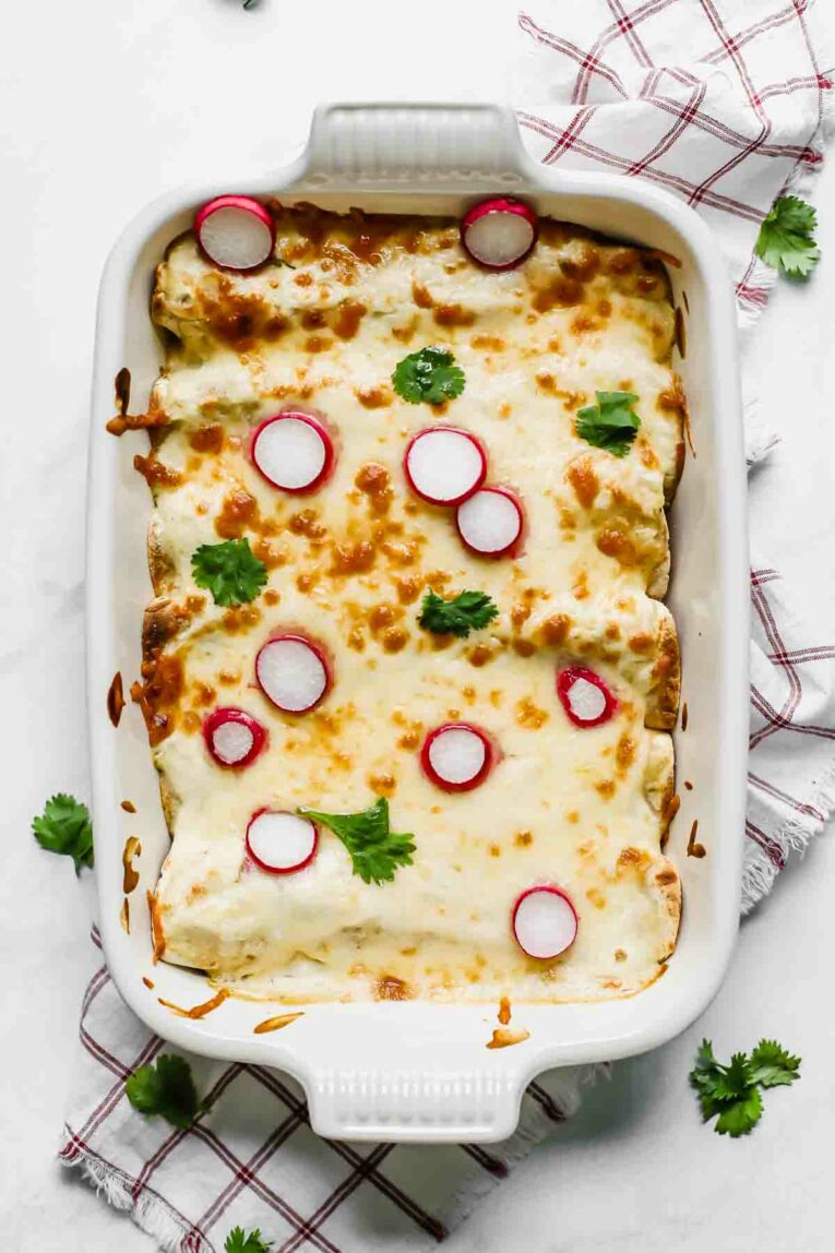 Skinny Creamy Chicken Enchiladas (Freezer Meal) by Jar Of Lemons!
