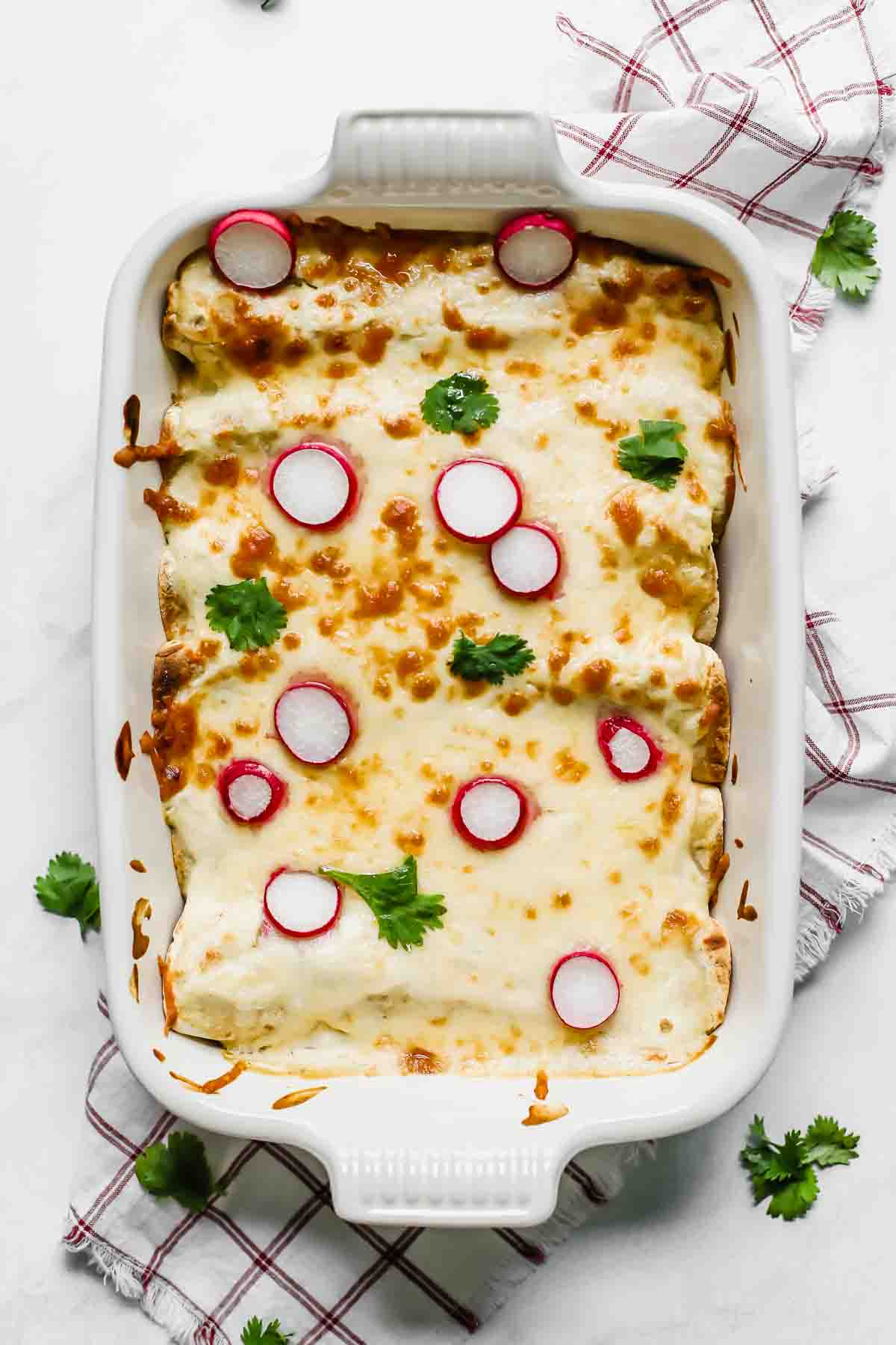 Skinny Creamy Chicken Enchiladas (Freezer Meal) by Jar Of Lemons!