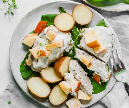 Slow Cooker Pork Chops And Potatoes W/ Apples (Freezer Meal)!