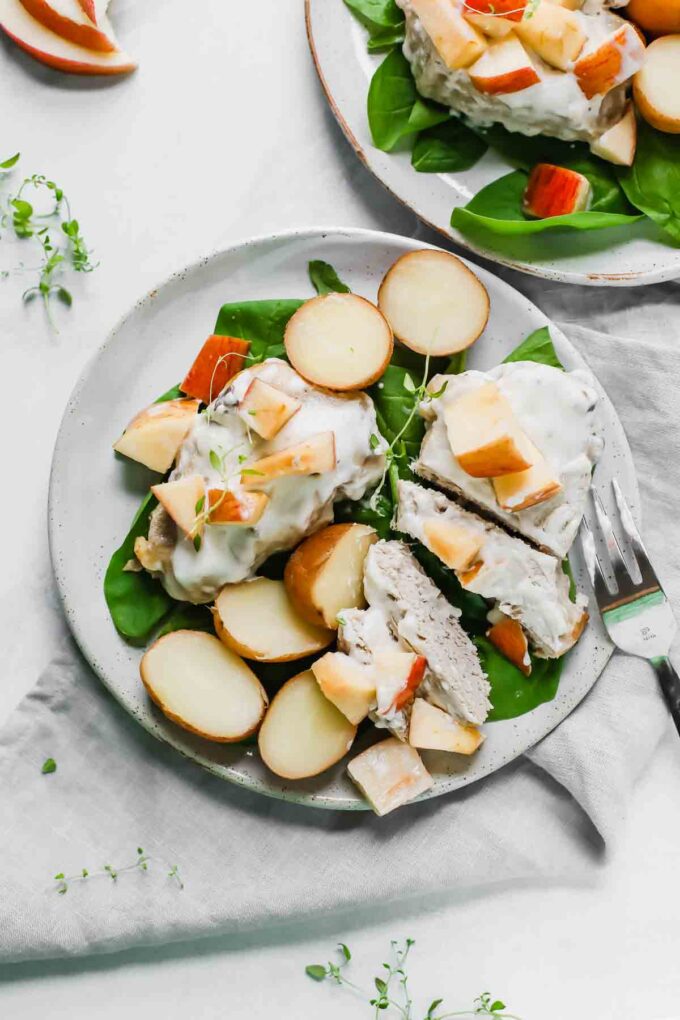 Slow Cooker Pork Chops And Potatoes W/ Apples (Freezer Meal)!