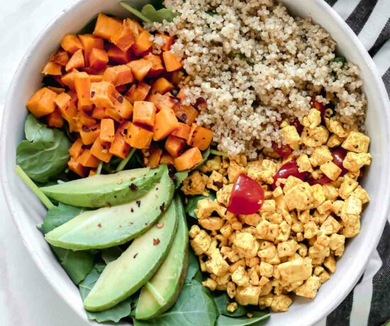 Tofu Scramble Vegan Breakfast Bowl (Gluten Free, Vegetarian)