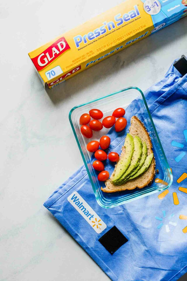 5-Minute Healthy Lunch Ideas with Glad Press'n Seal and Walmart bag.