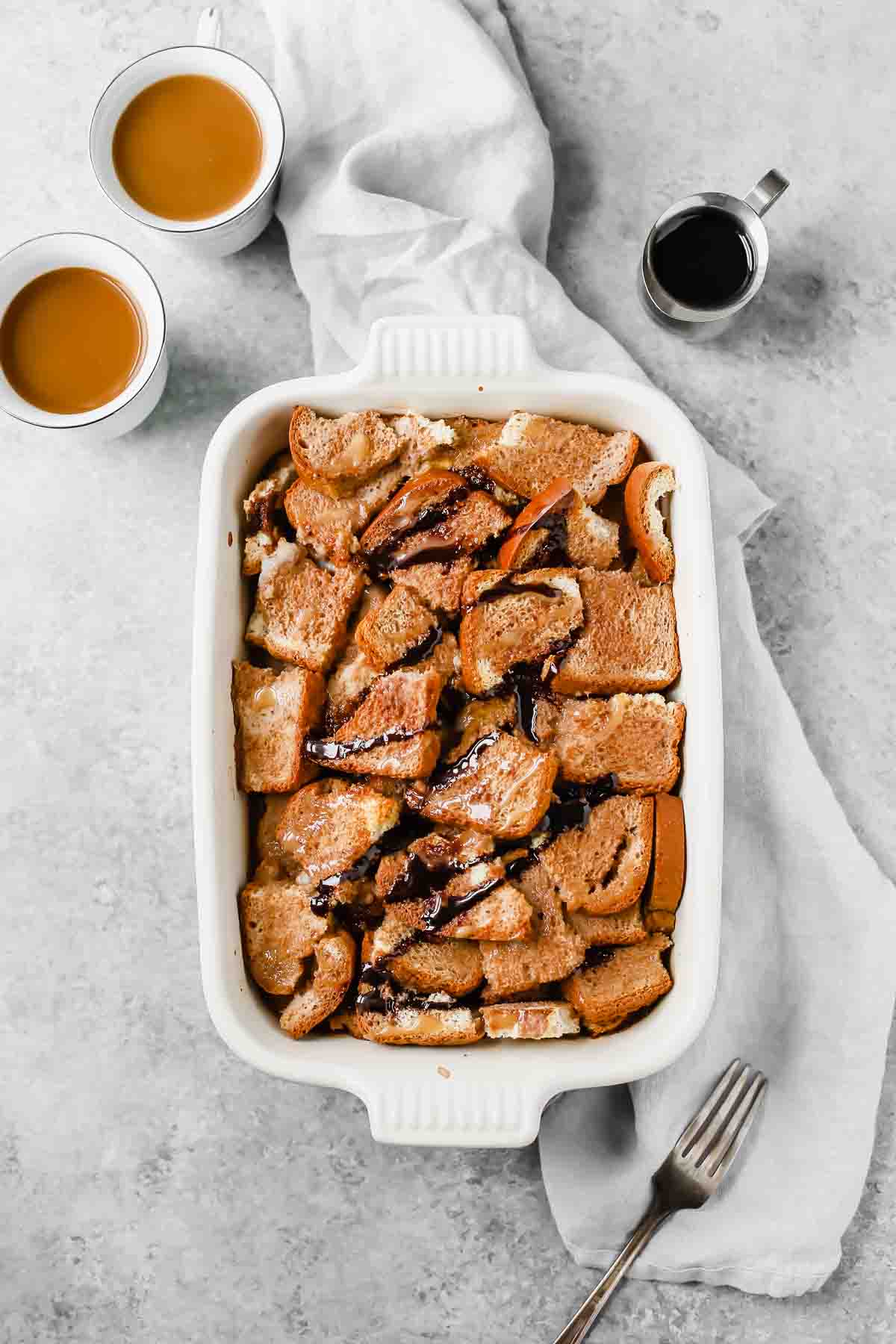 Chocolate Caramel Gluten Free French Toast Casserole