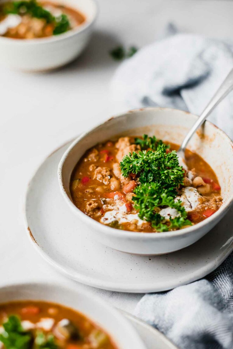 Veggie-Loaded Slow Cooker Turkey Chili