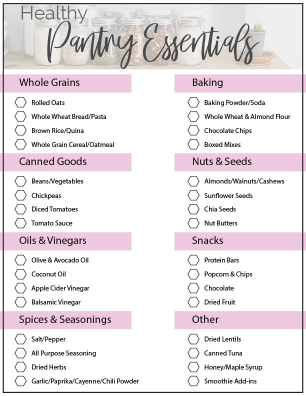 Healthy Pantry Essentials Checklist