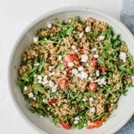 This Easy Quinoa Salad With Feta Cheese recipe is perfect for a healthy, everyday dinner, lunch, or cookout side dish. This vegetarian and gluten-free recipe is loaded with nutrition and delicious!