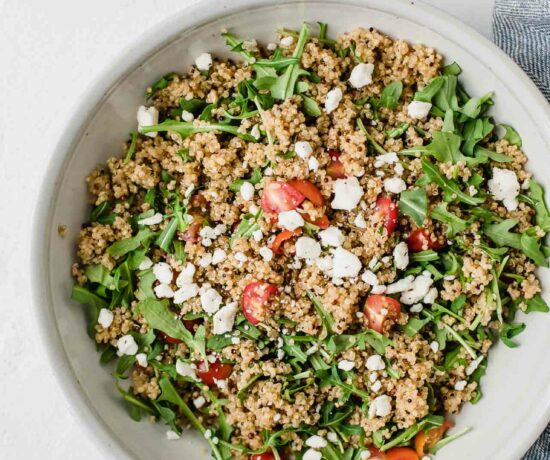 This Easy Quinoa Salad With Feta Cheese recipe is perfect for a healthy, everyday dinner, lunch, or cookout side dish. This vegetarian and gluten-free recipe is loaded with nutrition and delicious!