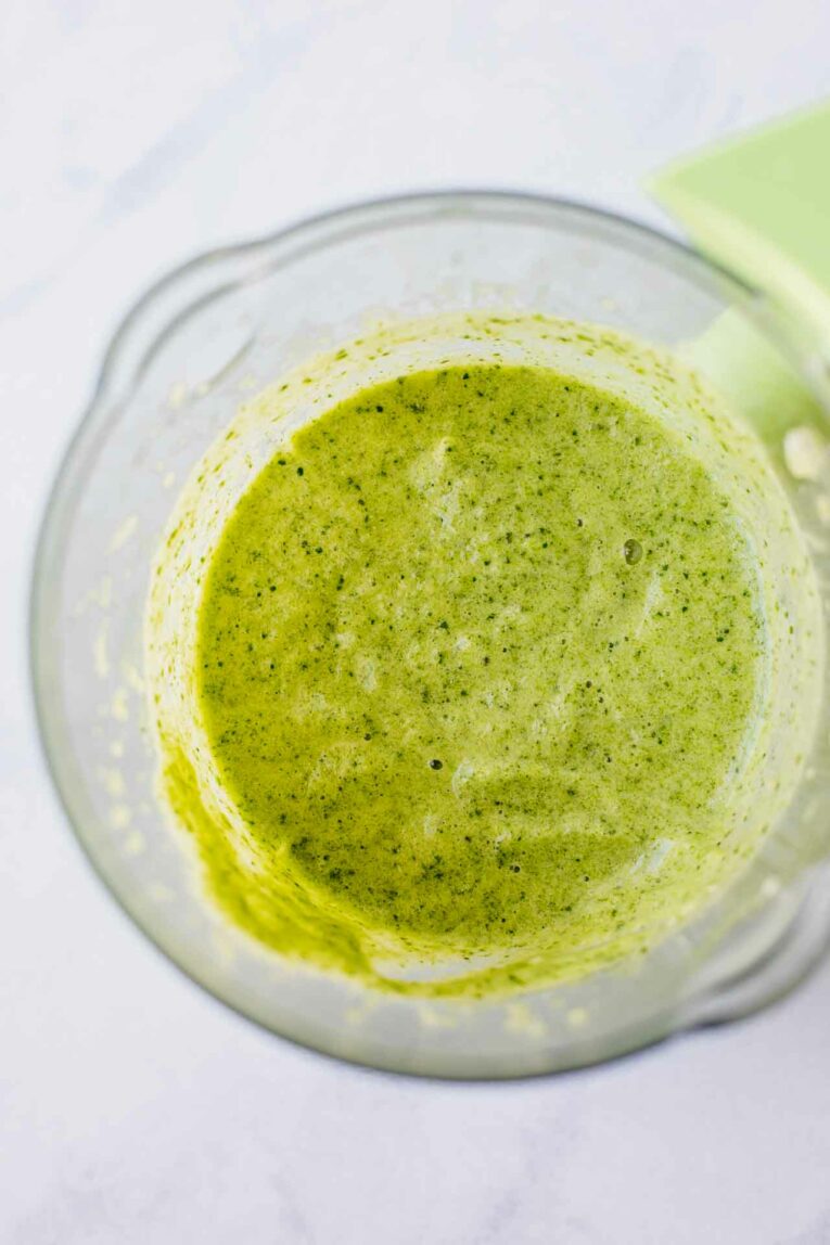 Pineapple & Spinach Baby Food puree in a baby food maker.