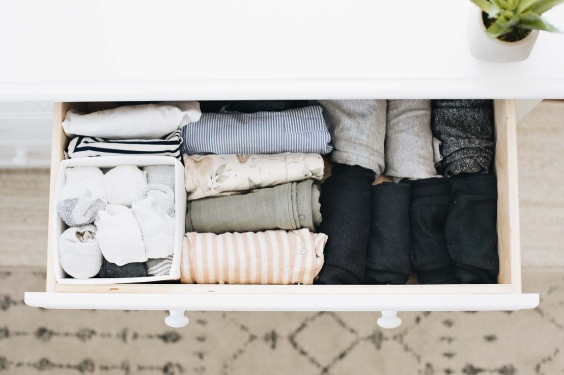 Organized dresser drawers