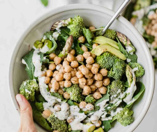 Easy Vegetarian chickpea salad recipe.