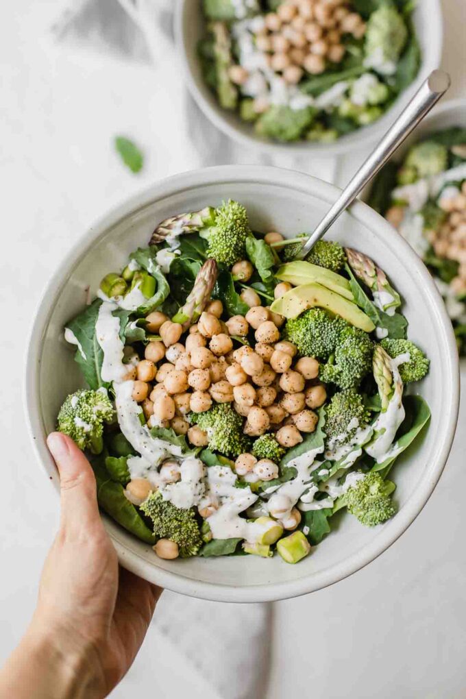 Easy Vegetarian chickpea salad recipe.