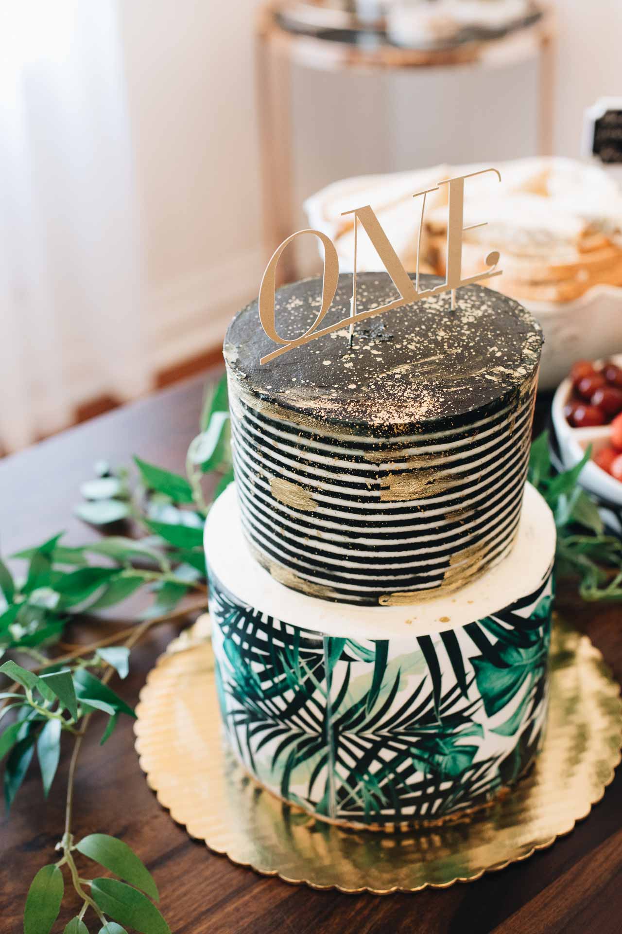 Tropical Plant First Birthday Party Tropical One cake