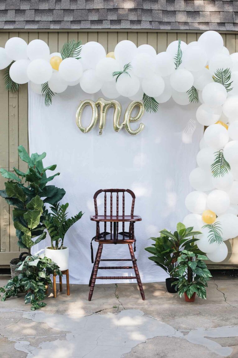 Tropical Plant First Birthday Party Decor for Tropical Plant First Birthday Party (with tropical balloon garland)