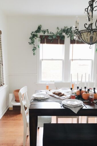 Dining room with fall theme