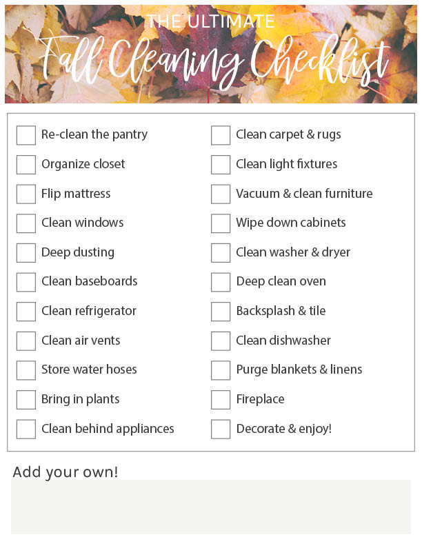 The Ultimate Fall Cleaning Checklist
