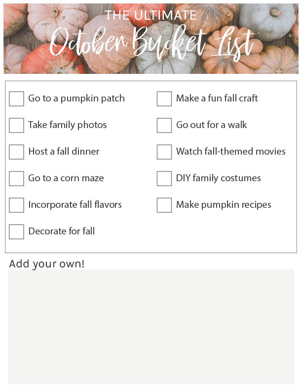 The Ultimate October Bucket List