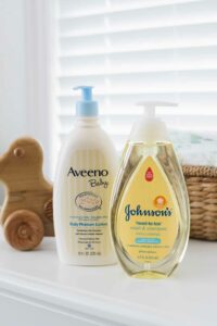 Aveeno Baby Lotion and Johnson's Wash and Shampoo