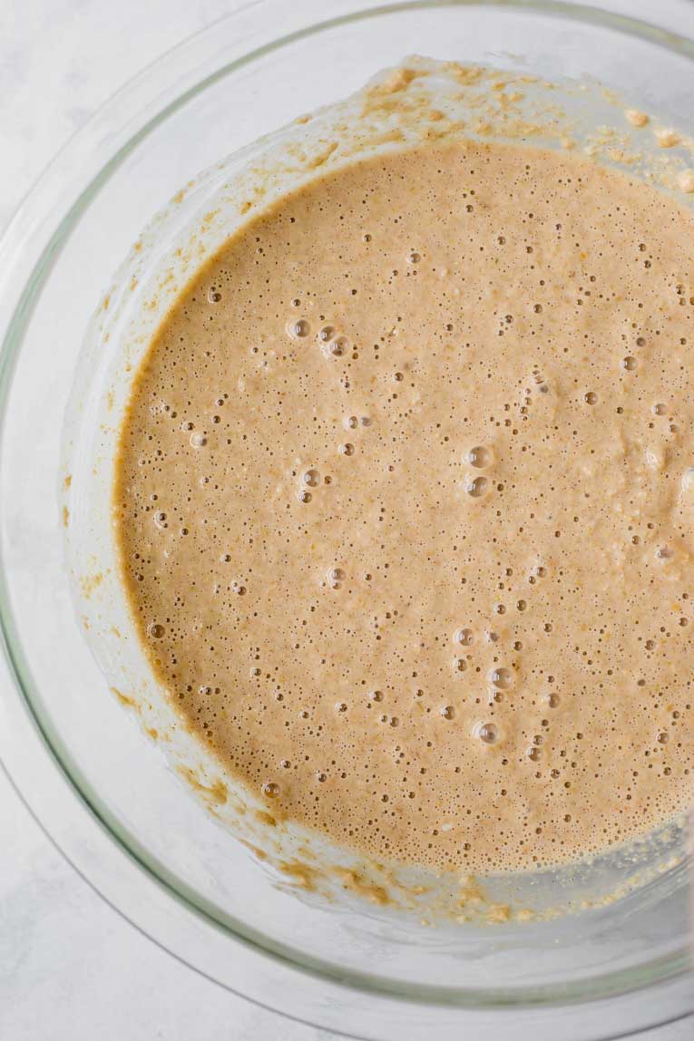 Blueberry Quinoa Muffins batter in a large mixing bowl.