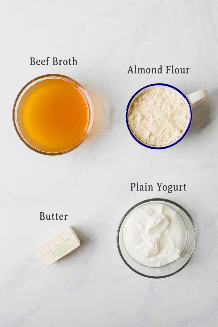 Ingredients for Swedish meatballs sauce.