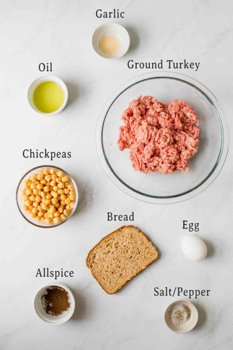 Ingredients for Turkey Swedish meatballs.