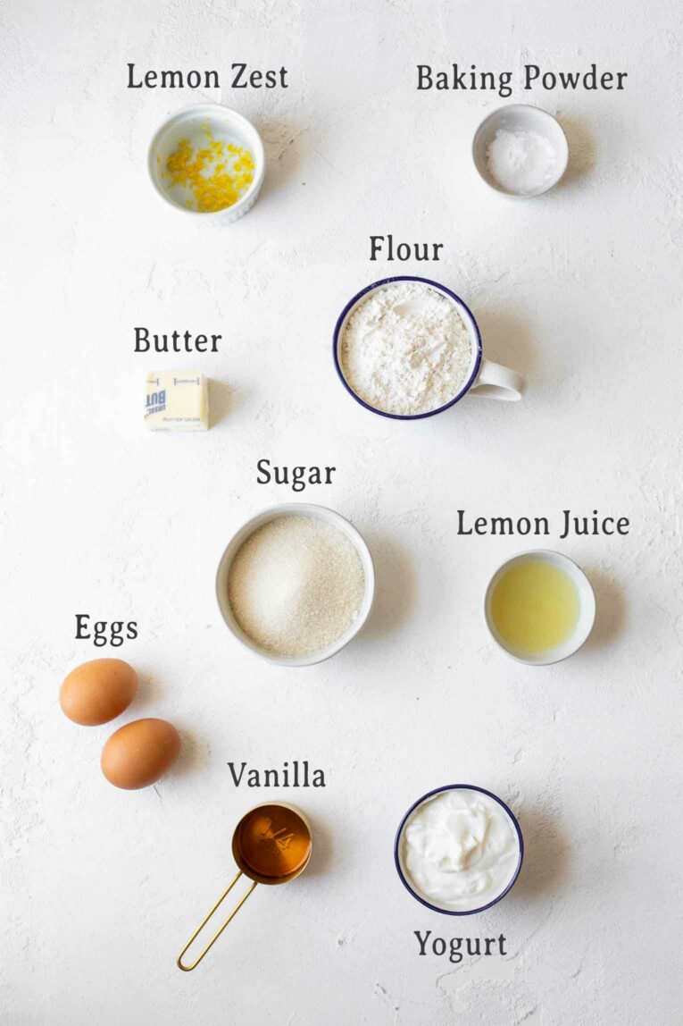 Ingredients for Lemon Cupcakes.