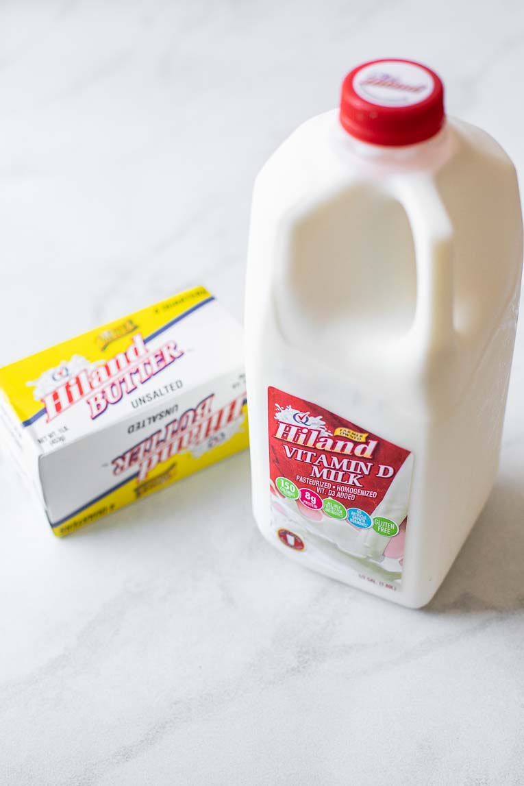 Hiland Dairy Products on a marble countertop.