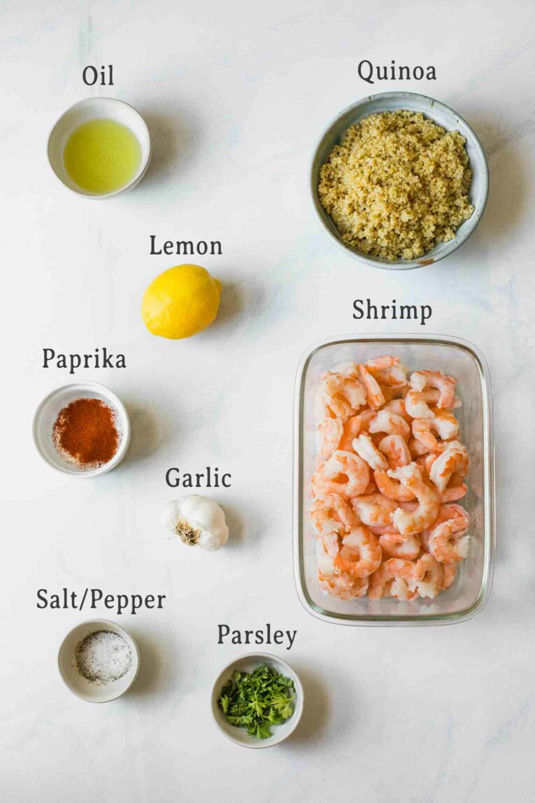 Ingredients for Easy Lemon Garlic Shrimp recipe.