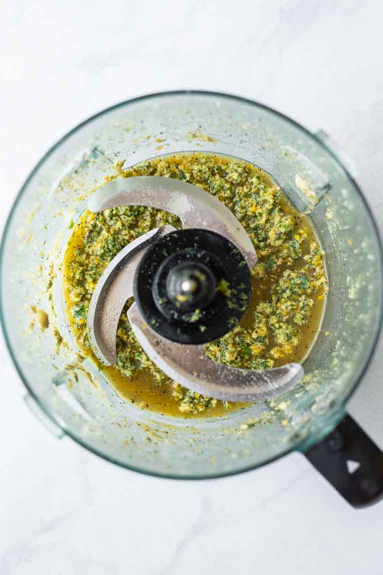 Blended cuban mojo chicken marinade.