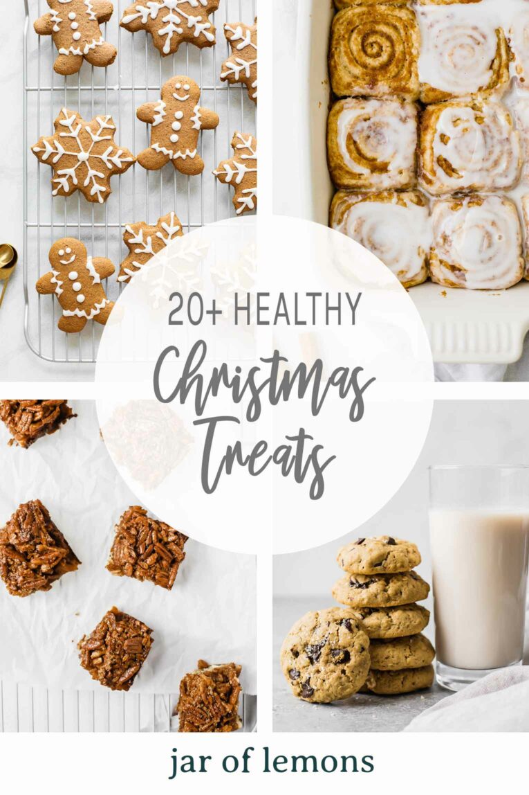 Healthy Christmas Treats Pinterest graphic.
