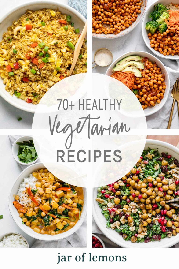 70+ BEST Healthy, Easy Vegetarian Recipes Pin.