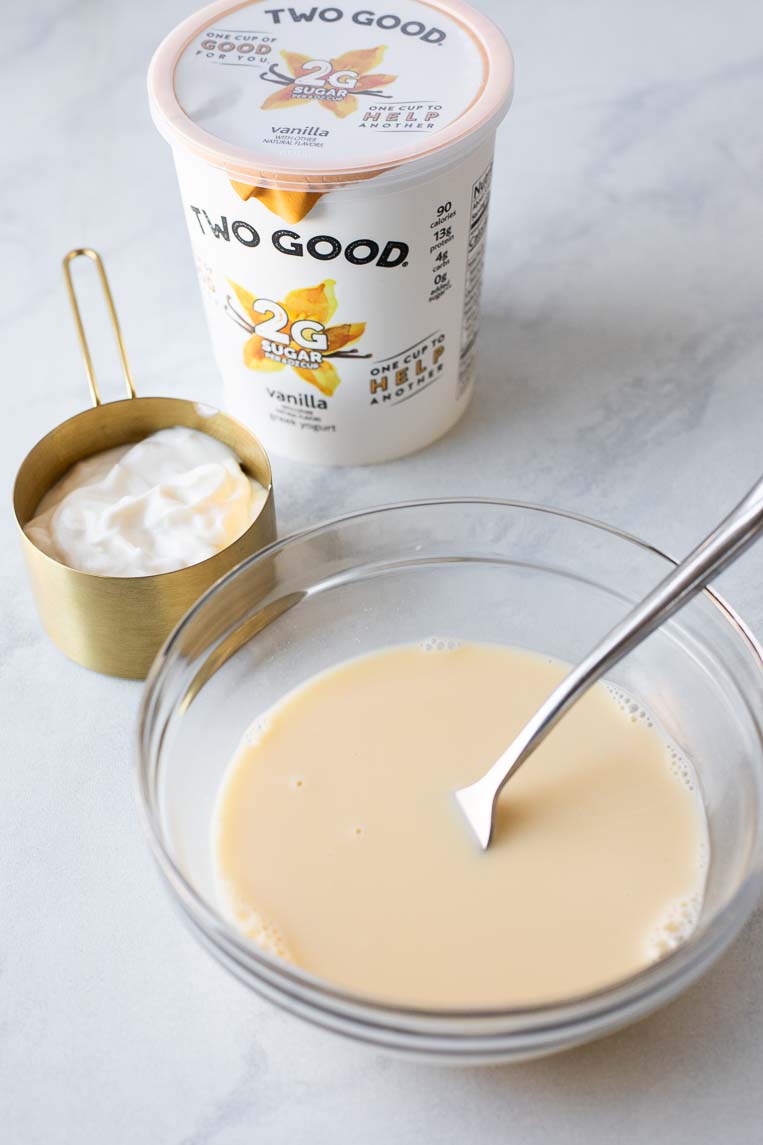 Two Good Vanilla Greek Yogurt and pancake batter.