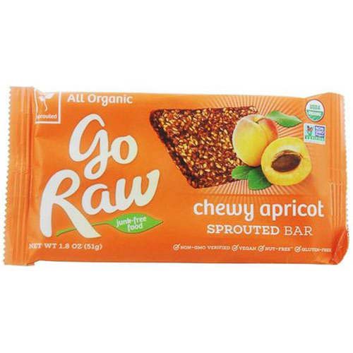 GoRaw vegan protein bar on a white background.
