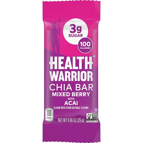 Healthy warrior chia bar on a white background.