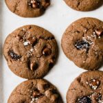 Close up of healthy chocolate cherry soft cookies.