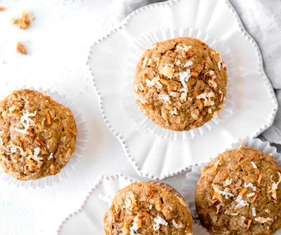 Top shot of Healthy Carrot Cake Muffins.
