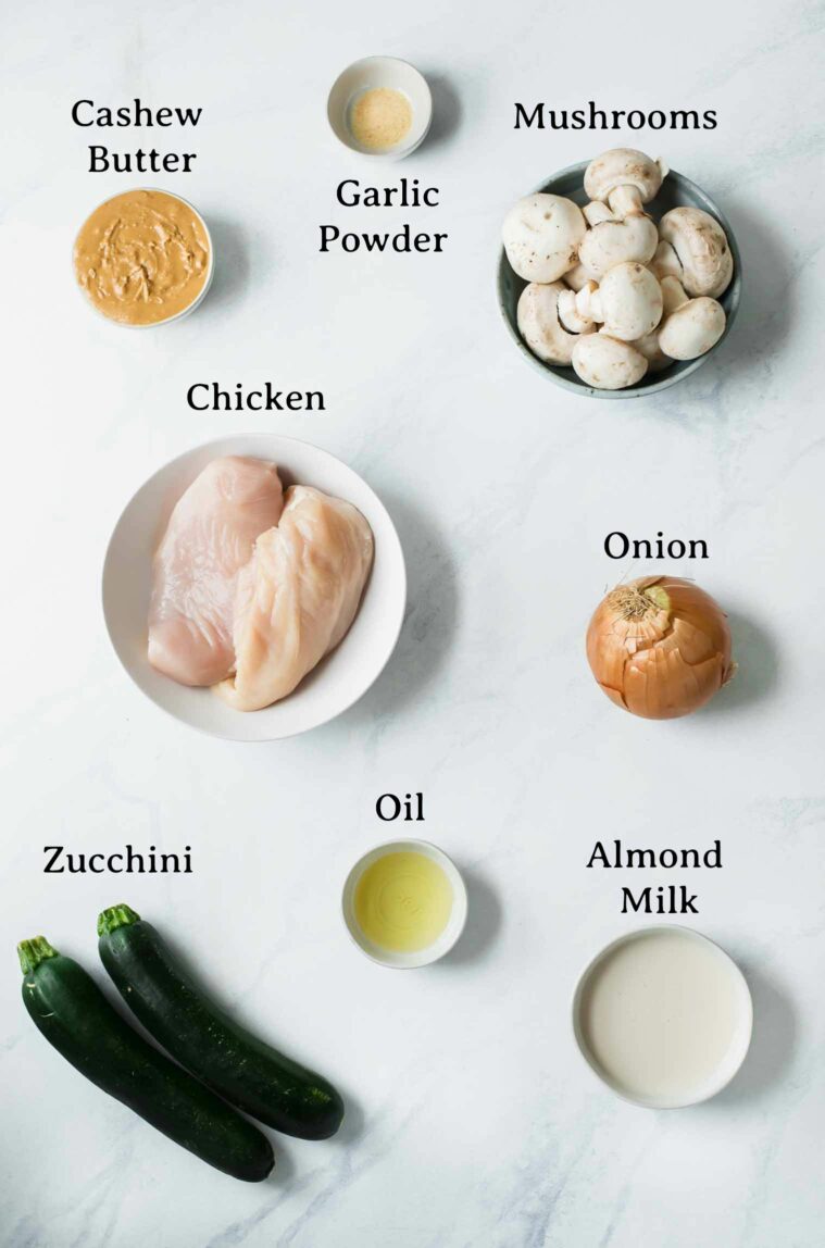 Ingredients for a casserole recipe.
