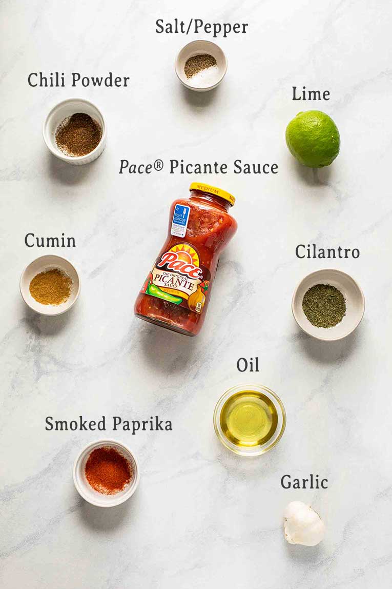 Ingredients for Sheet Pan Shrimp Fajitas.