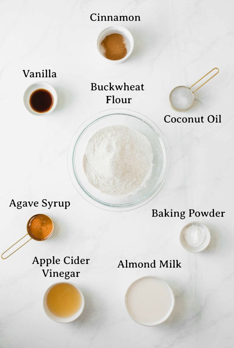 An ingredient list for buckwheat pancakes.