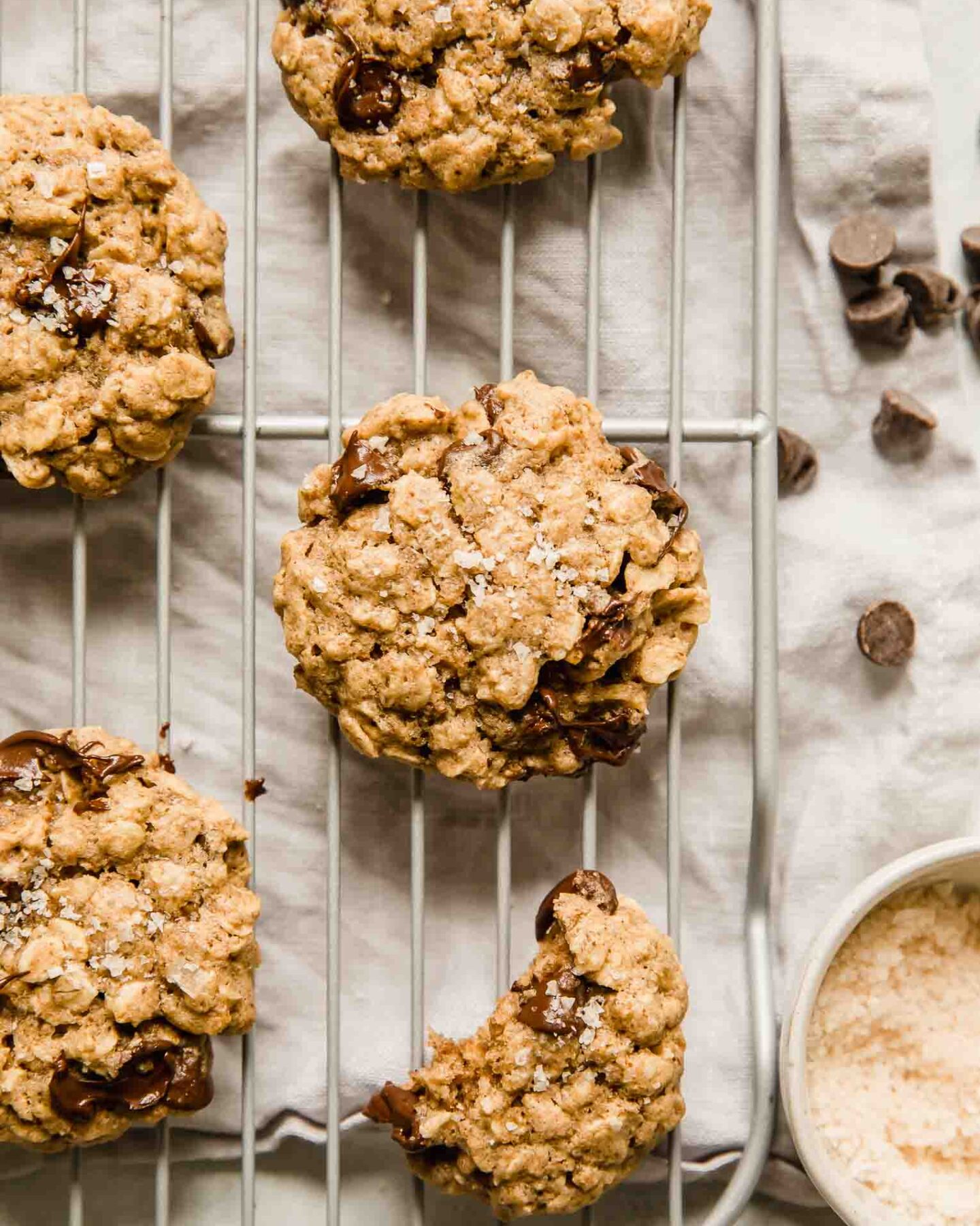 Breastfeeding cookies with a sprinkle of sea salt.