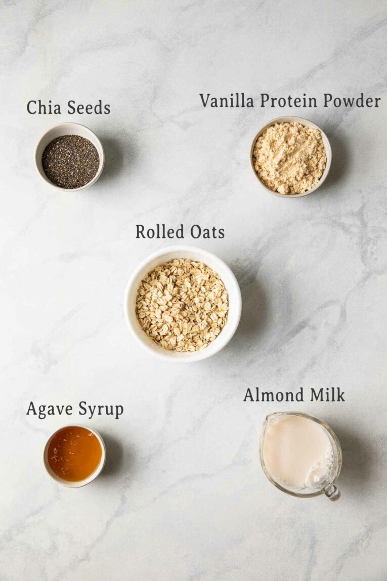 Ingredients for Vanilla Protein Overnight Oats