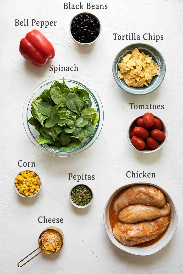 Ingredients for Spicy Southwest Salad Chick-Fil-A Copycat recipe.