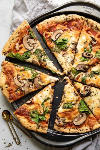 Top shot of Vegan Pizza Dough (No Yeast)