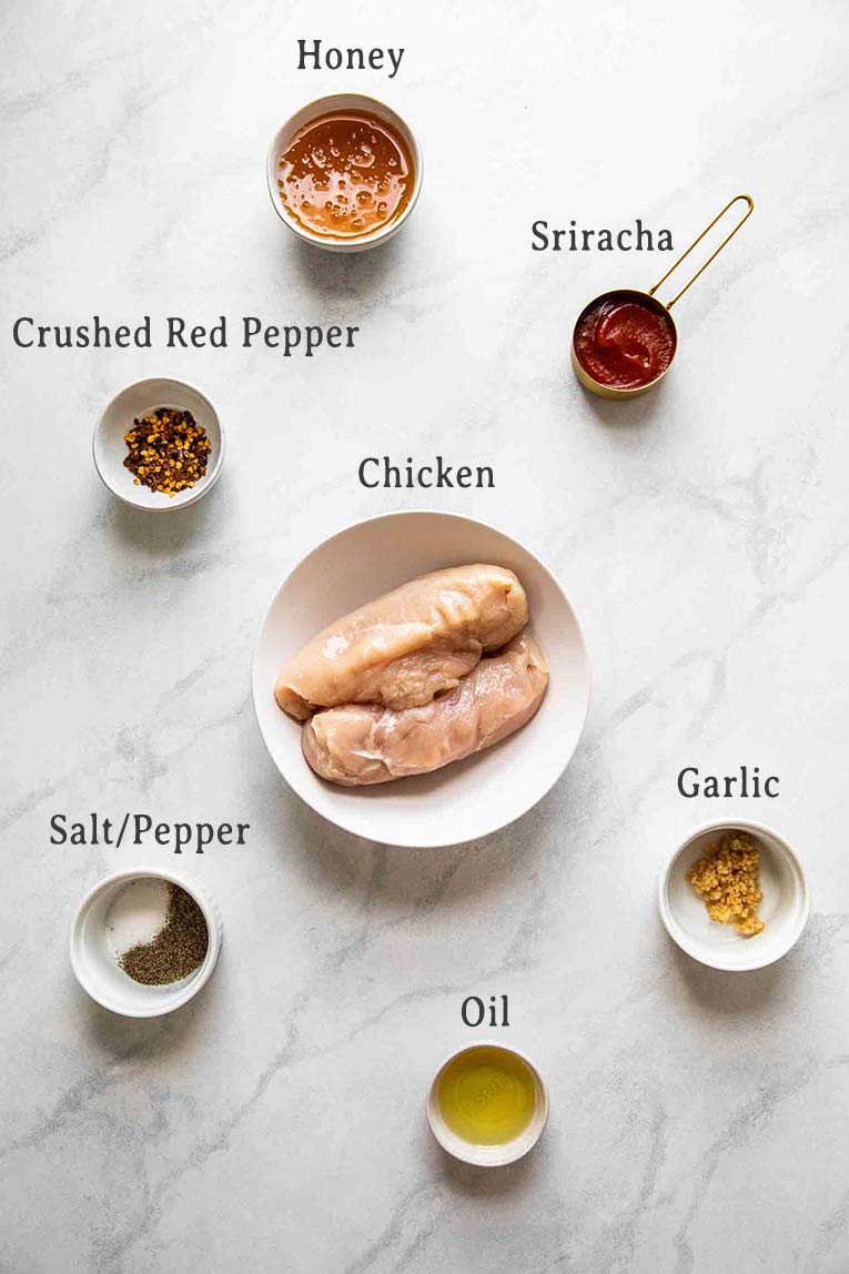 Ingredients for Hot Honey Chicken.