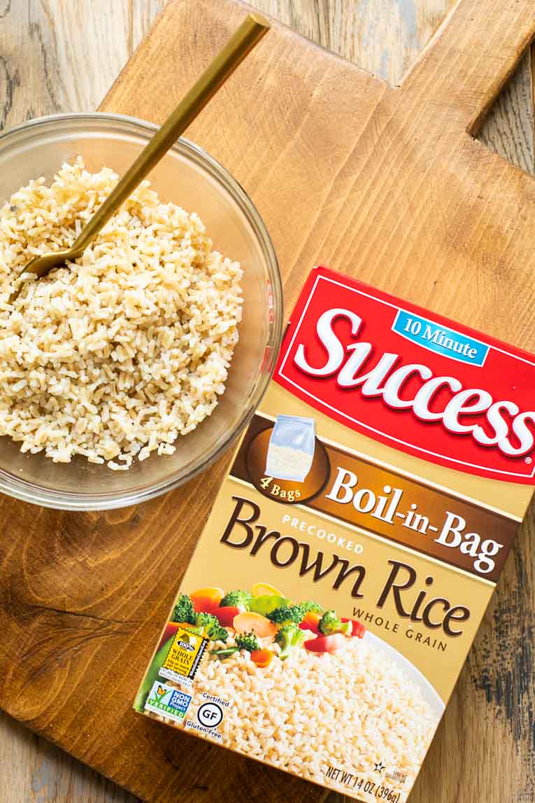 Success® Rice freshly microwaved in a bowl.