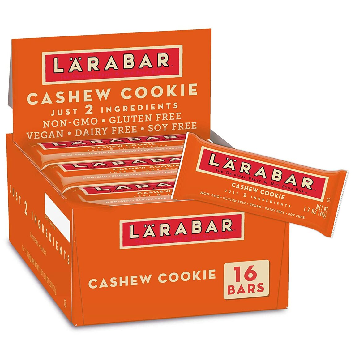 Larabar cashew cookie flavor as a school snack.