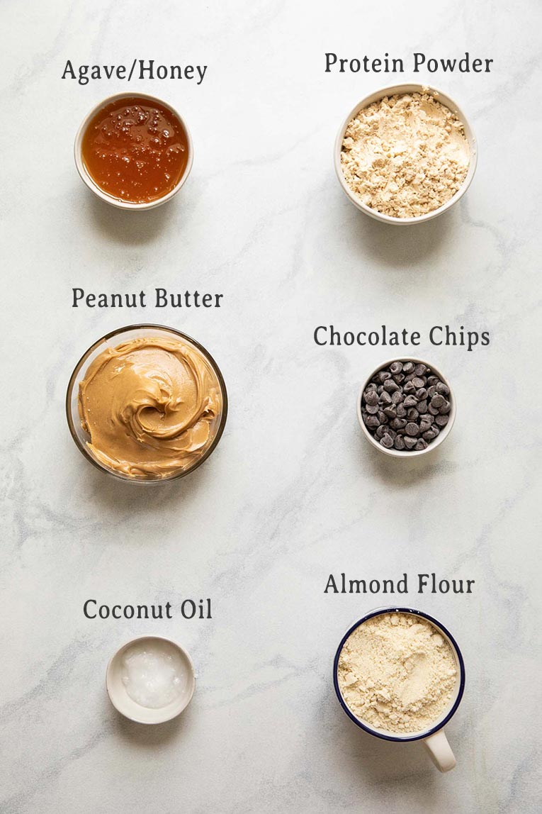 Ingredients for Homemade Peanut Butter Protein Bars.