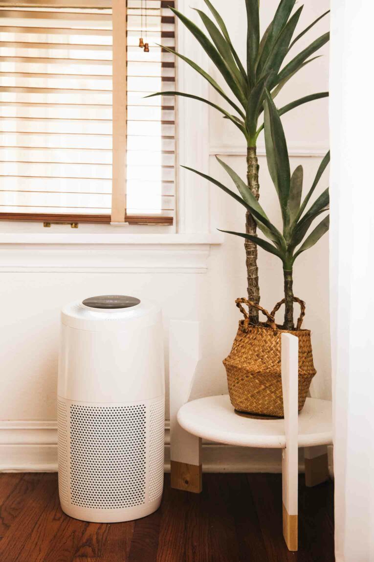 Instant Pot Air Purifier in a dining room.