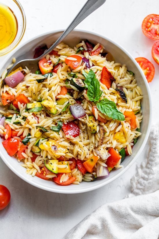 Grilled Vegetable Orzo Pasta