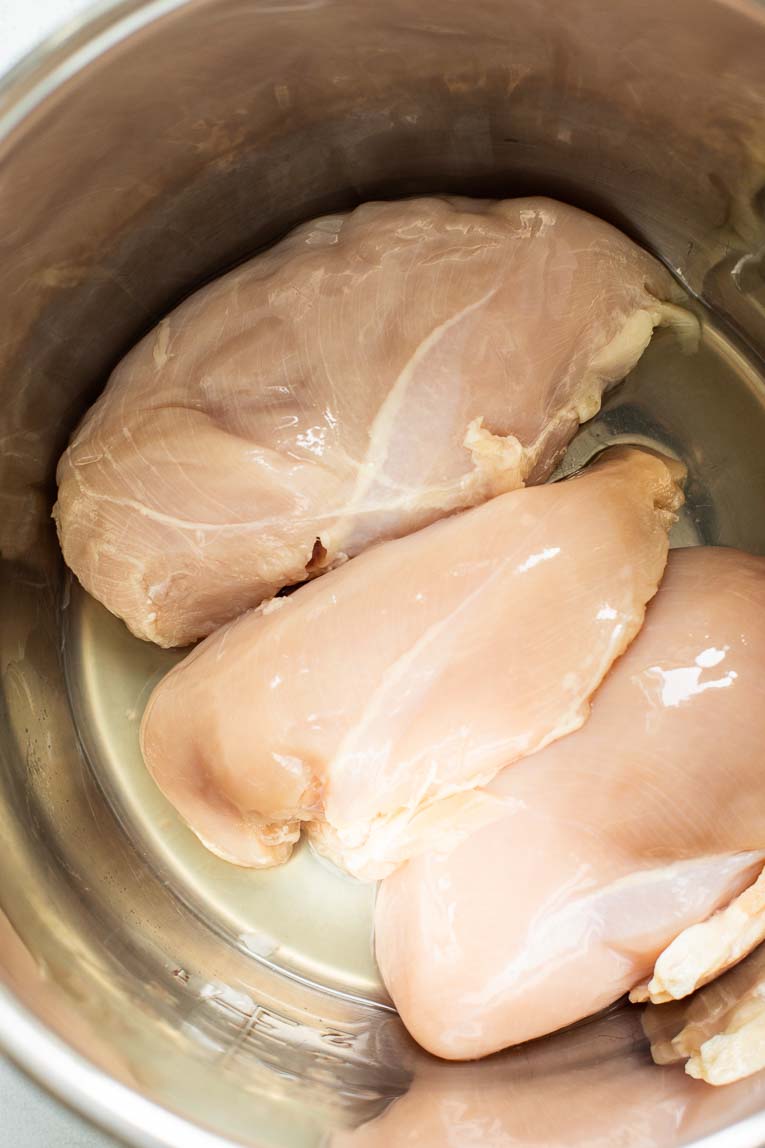 Raw chicken in an Instant Pot.